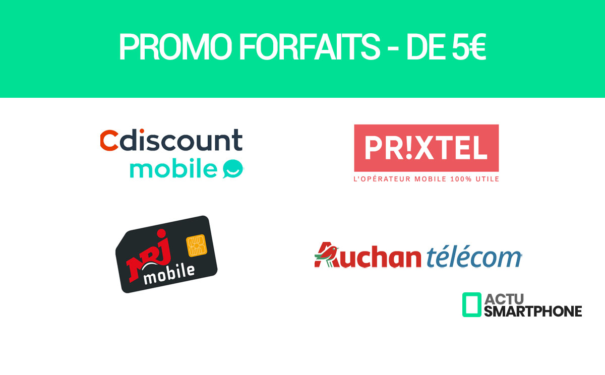 PROMO les forfaits mobiles à moins de 5 euros actusmartphone.fr