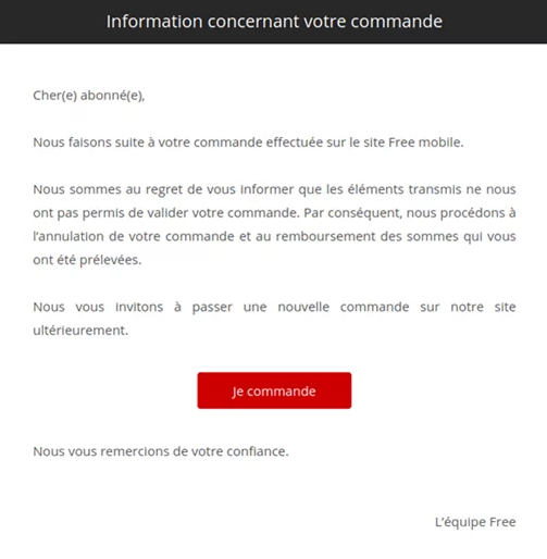 mail free annulation commande
