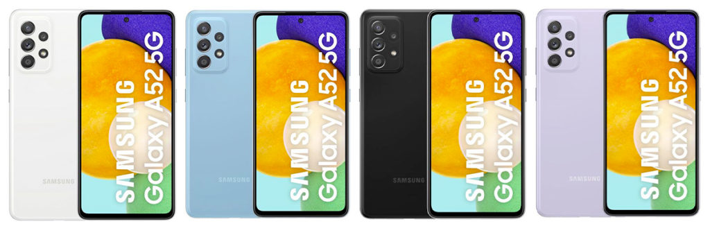 coloris du Galaxy A52 5G
