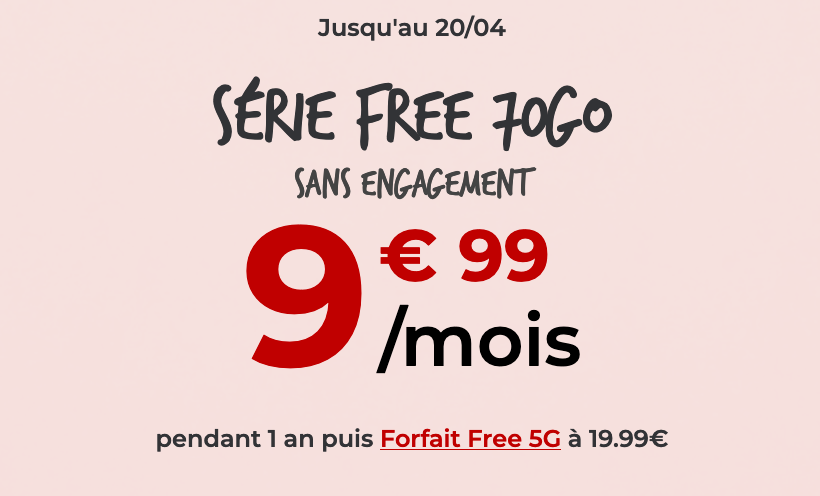 forfait 70 go free mobile