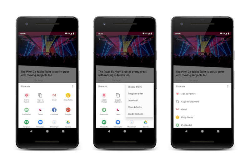 android 12 menu partage
