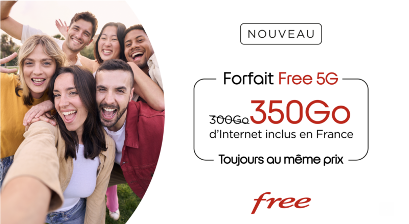 Forfait Free 5G 350 Go